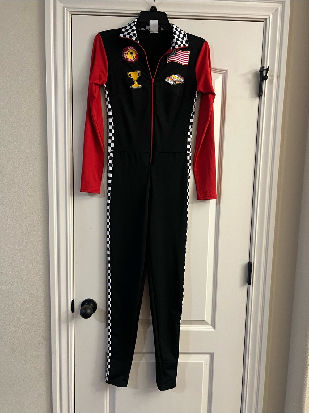 Racing-Inspired Women's Jumpsuit - Black & Red